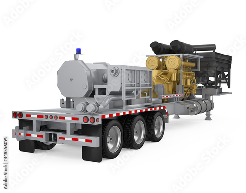 Fracturing Unit Semi-Trailer Isolated