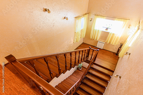 Russia  Moscow- January 25  2020  interior room apartment modern bright cozy atmosphere. general cleaning  home decoration  preparation of house for sale. stairs  steps