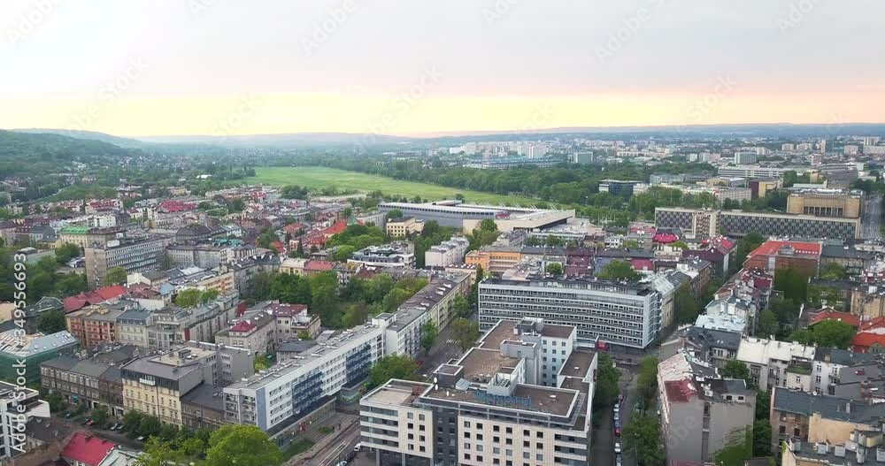 View of the city. Krakow at sunset View of the city. Krakow at sunset