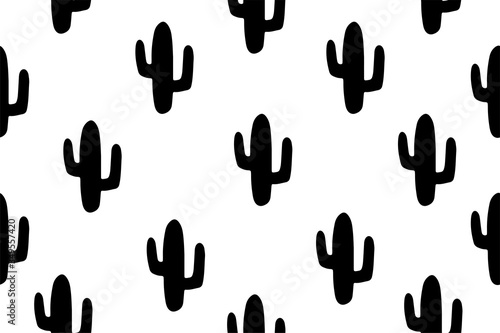 Black and white abstract seamless pattern. Vector simple background