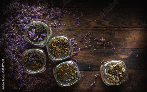 Dried Fireweed Tea Rustic Background