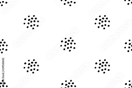 Black and white abstract seamless pattern. Vector simple background