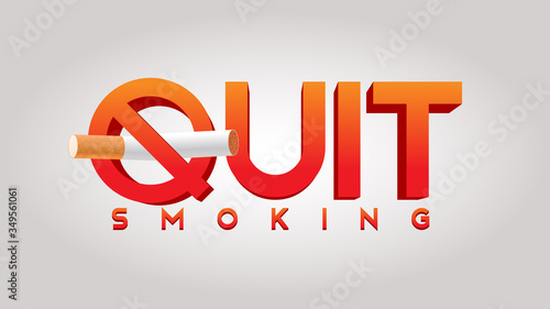quit smoking. stop smoking tobacco simple big text typography clan concept vector illustration
