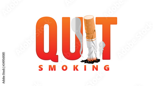 quit smoking. stop smoking tobacco simple big text typography clan concept vector illustration