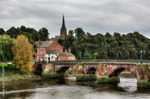 A stone bridge over river Dee in Chester England © othman