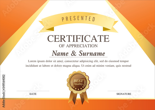 certificate template, diploma design, success , award,  graphic background, warranty vector design.