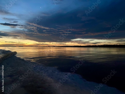 Sunset at Black River in Manaus  Amazonas - Brazil.