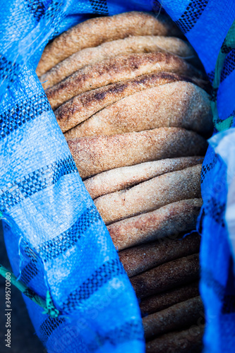 Moroccan bread sold on the street, Chefchouen photo