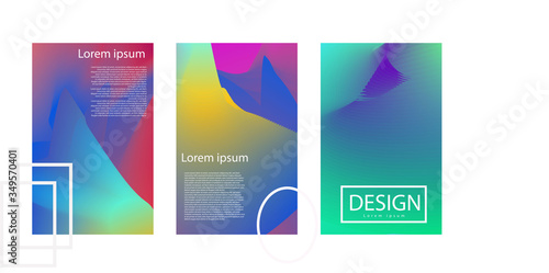 set colorful abstract background design for social media poster