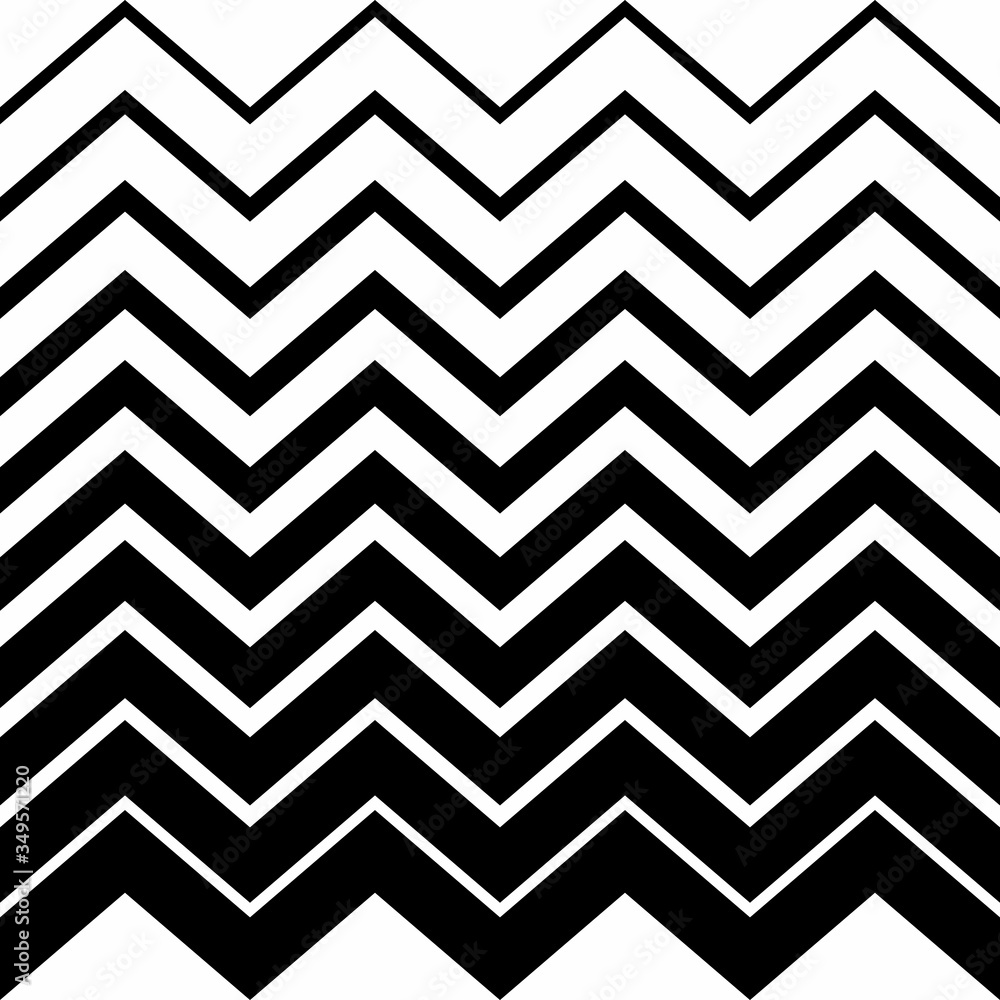 Naklejka Fashion zigzag pattern, seamless vector background. Futuristic vibrant design. Geometric tile in op art. technologic design. Memphis style.Vector