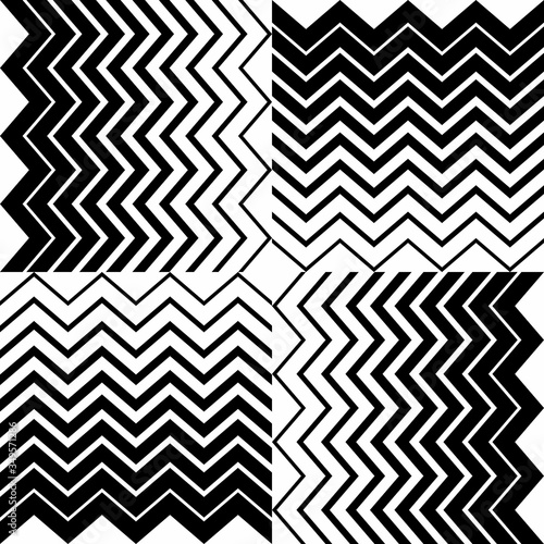 Fashion zigzag pattern, seamless vector background. Futuristic vibrant design. Geometric tile in op art. technologic design. Memphis style.Vector