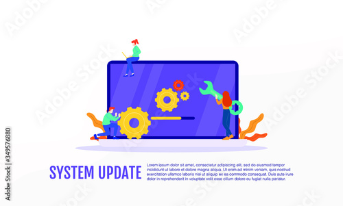 system update vector illustration concept isolated template white background can be use for presentation web banner UI UX landing page