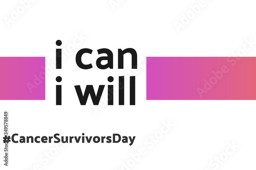 National Cancer Survivors Day. June. Holiday concept. Template for background, banner, card, poster with text inscription. Vector EPS10 illustration.