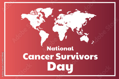 National Cancer Survivors Day. June. Holiday concept. Template for background  banner  card  poster with text inscription. Vector EPS10 illustration.