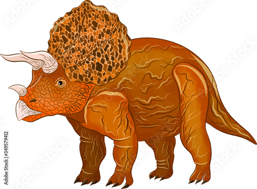 Triceratops cartoon cute brown kind