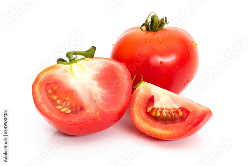 Tomato red color on a white background