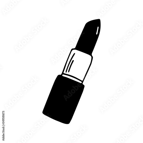 Cute hand drawn doodle lipstick icon. Isolated on white background. Vector stock illustration.