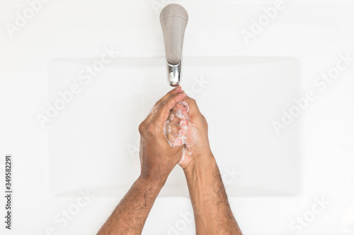 Washing hands with soap