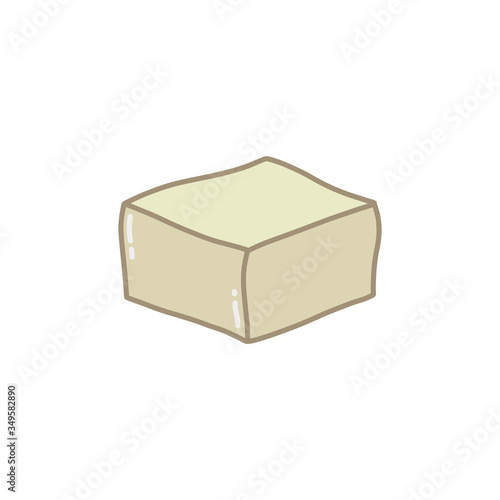 tofu doodle icon, vector illustration