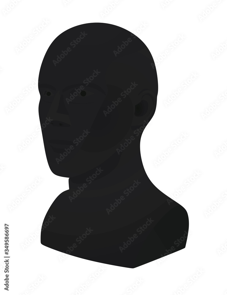 Black dummy head mannequin. vector illustration Black dummy head mannequin. vector illustration
