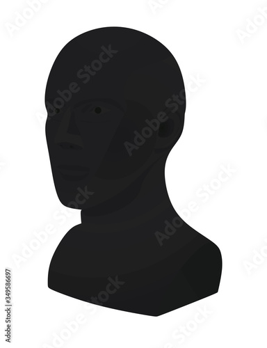 Black  dummy head mannequin. vector illustration
