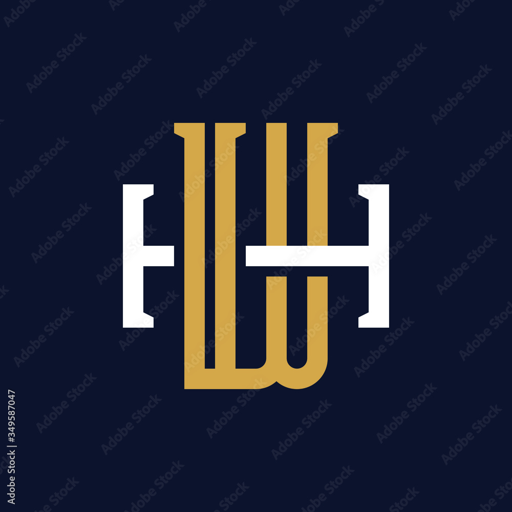 Initial Letter WH HW Monogram Logo Design Initial Letter WH HW Monogram Logo Design