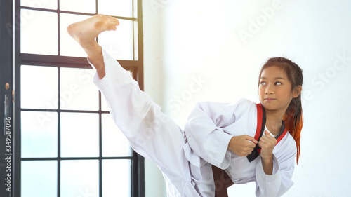 The karate girl with black belt