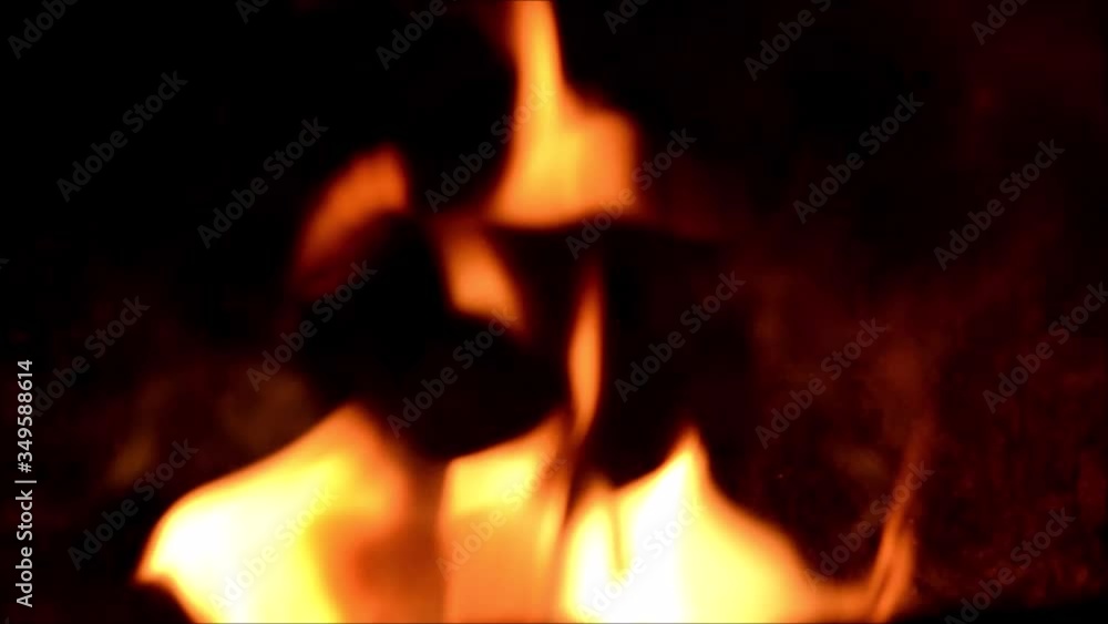 Orange flames of fire on black background Orange flames of fire on black background
