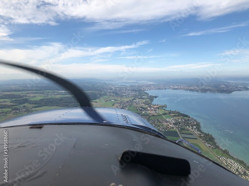 Flug über den Bodensee in der Schweiz