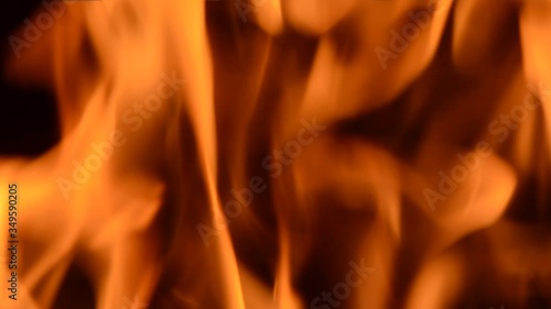 Orange fire flames dancing on the whole screen