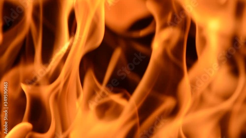 Orange flames of fire dancing on the whole screen