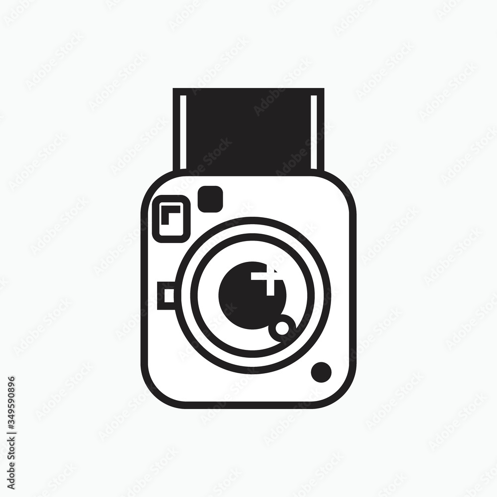 riem tieners elke keer Polaroid camera icon, instant photocamera flat style vector illustration,  flat style instant camera illustration, photocamera illustration, instax  camera illustration Stock Vector | Adobe Stock