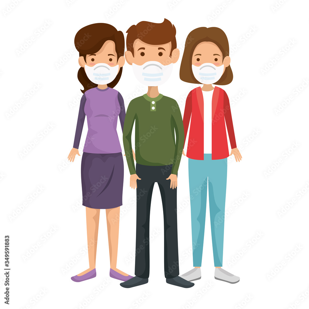 group people using face mask isolated icons vector illustration design group people using face mask isolated icons vector illustration design