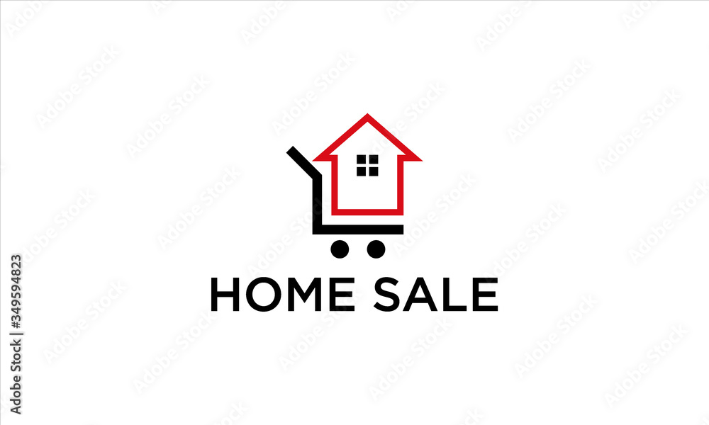 combination of home and sale logo design combination of home and sale logo design