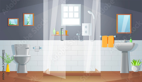 room decoration of bathroom with gradient design