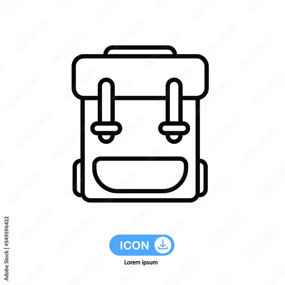 Backpack icon vector isolated on white background Backpack icon vector isolated on white background