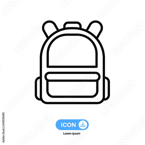 Backpack icon vector isolated on white background