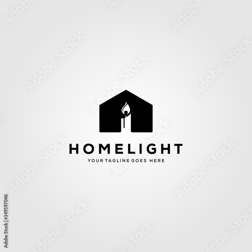 house of candle logo vector illustration design