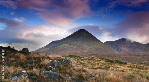 Scottish highlands, with old man storr in the background