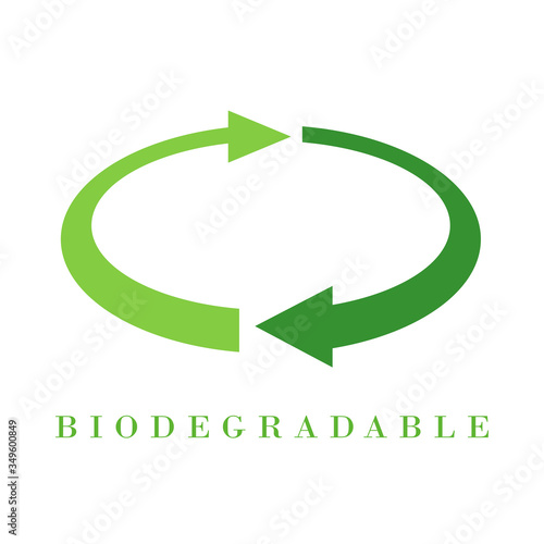 Biodegradable material vector sign