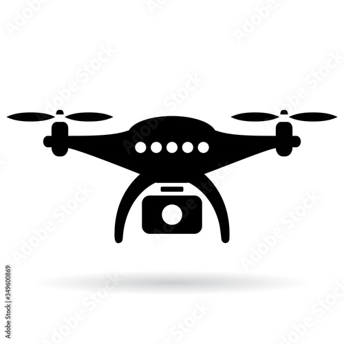 Drone with camera vector icon