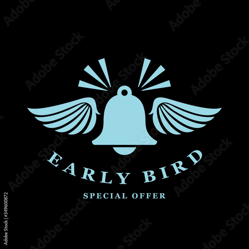 Early bird retro icon