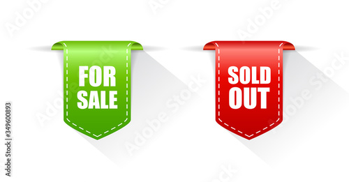 Sale tags, for sale and sold out icon