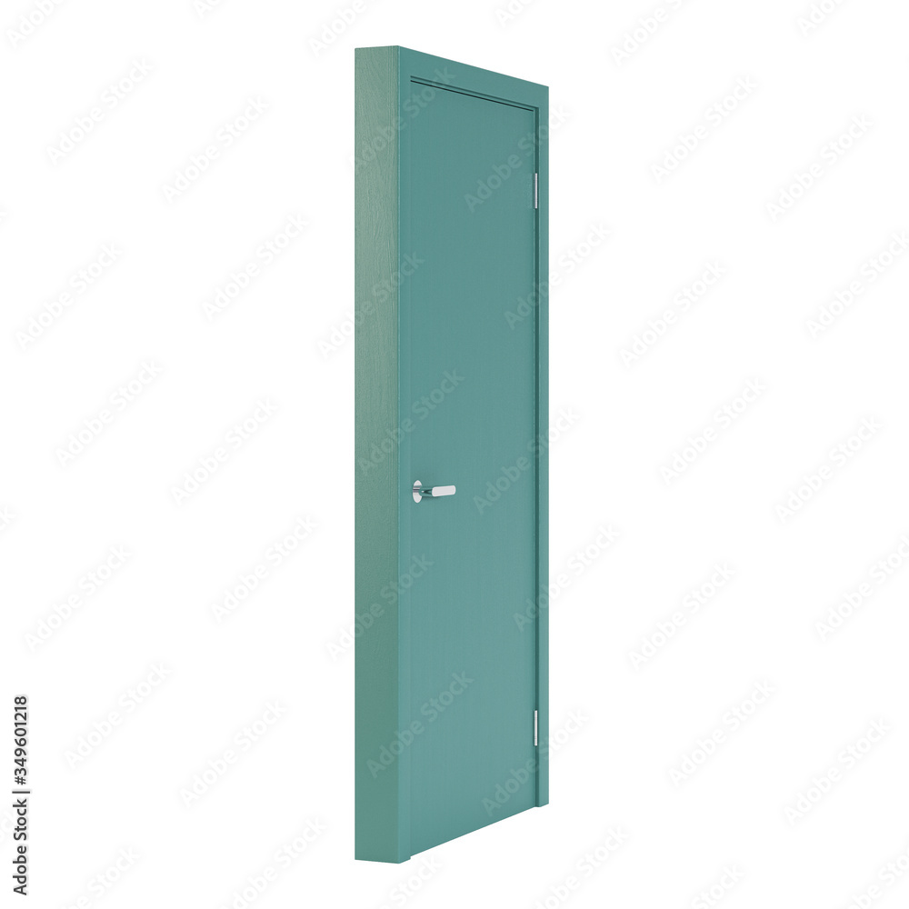 Wooden door isolated on white background. 3D rendering. Wooden door isolated on white background. 3D rendering.