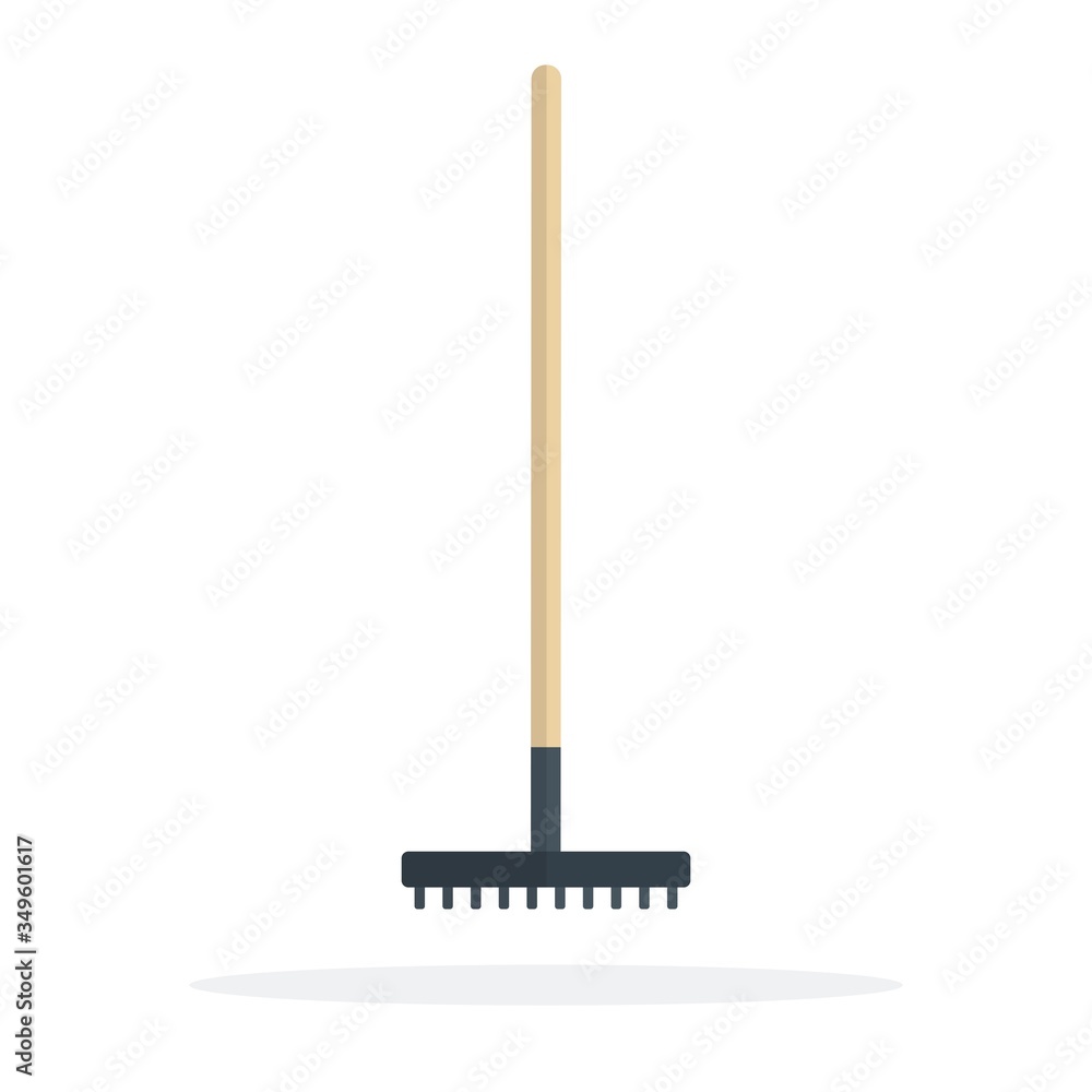 Agricultural tool rake vector icon flat isolated. Agricultural tool rake vector icon flat isolated.