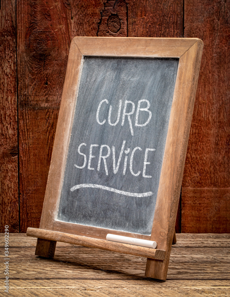 curb service blackboard sign