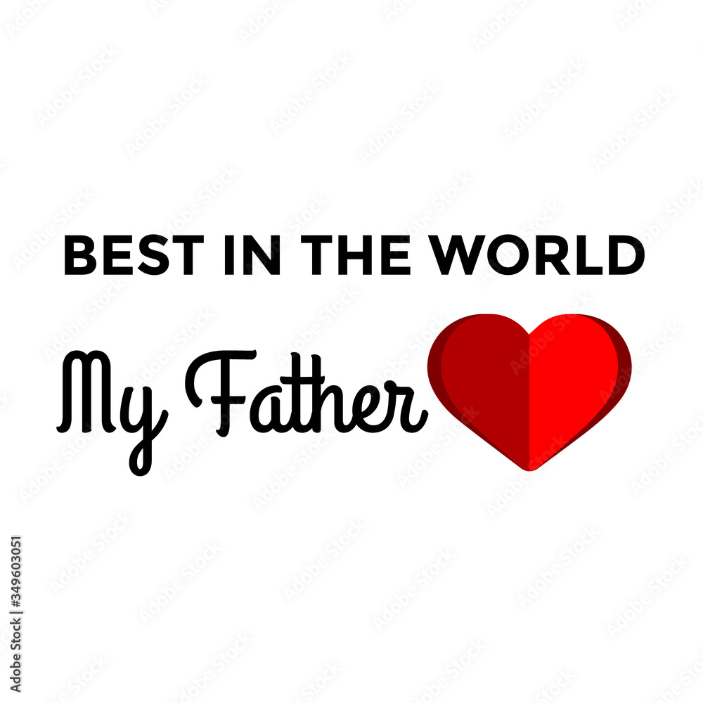 Father's day greeting card. Vector banner with red paper heart. Symbol of love and calligraphy text on gray background. . Father's day greeting card. Vector banner with red paper heart. Symbol of love and calligraphy text on gray background. .
