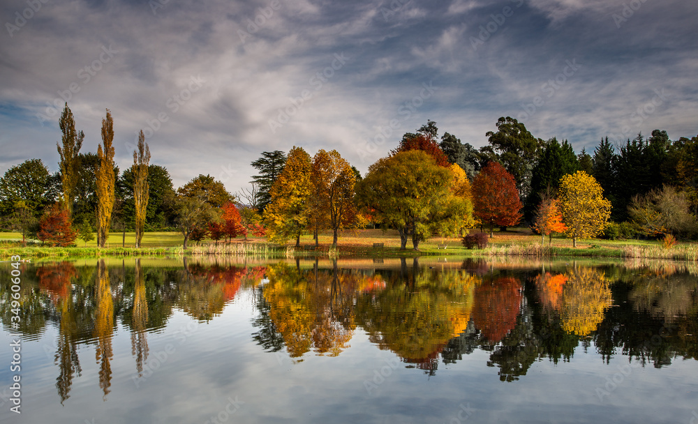 Εκτύπωση καμβά Autumn landscape scene Himeville, South Africa