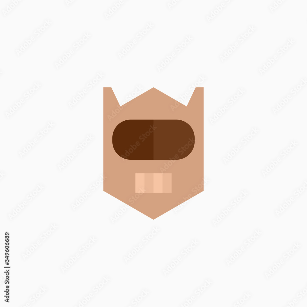 Robot head icon. Vector AI technology concept symbol or design element in flat style. Robot head icon. Vector AI technology concept symbol or design element in flat style.