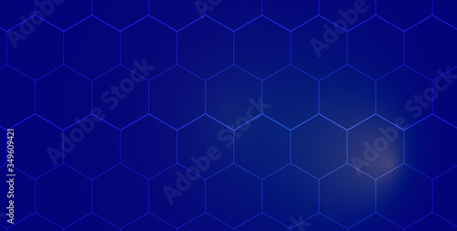 Modern hexagon Blue background with blue light effect vector illustration